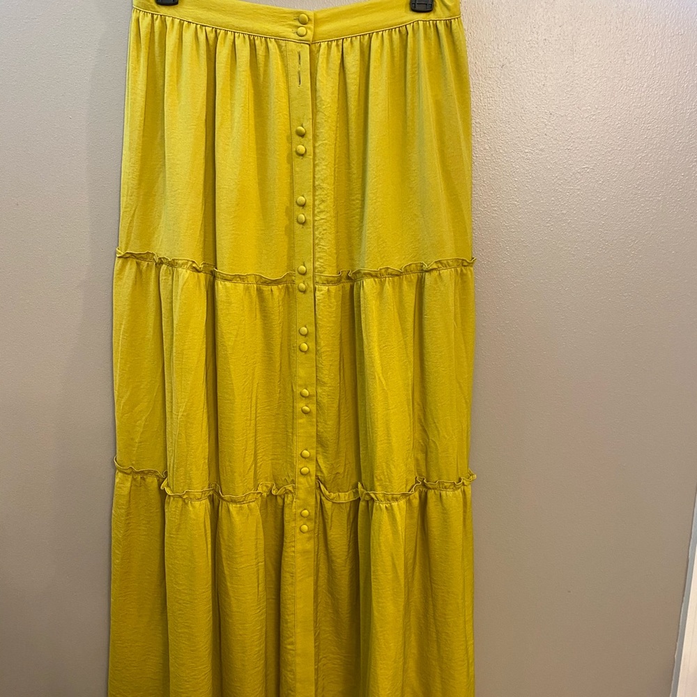 Vibrant chartreuse maxi skirt